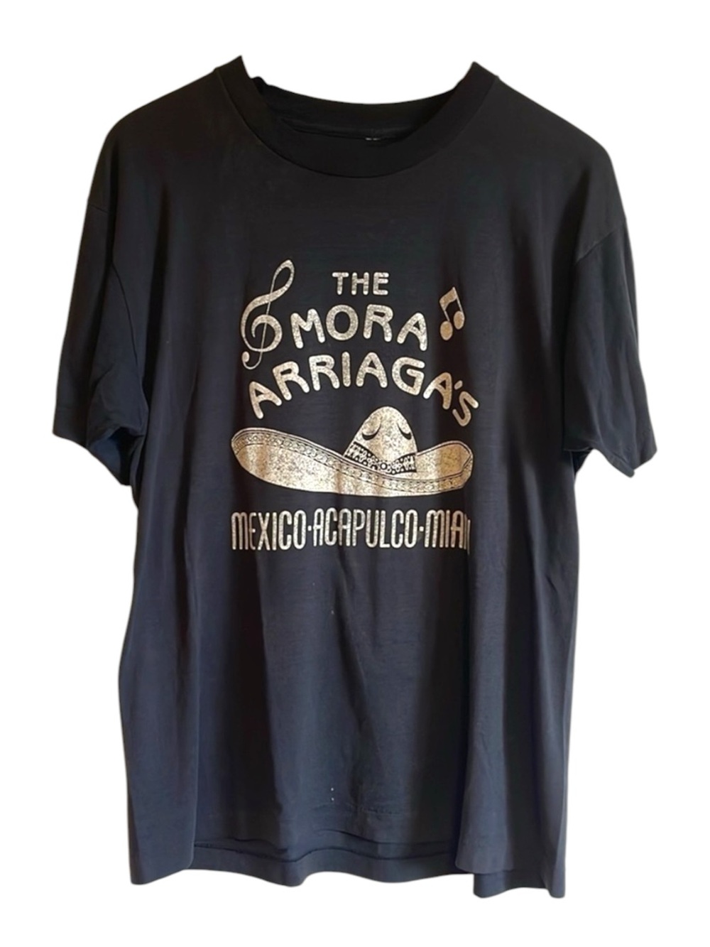 VTG Mexico Graphic Tee XL Mora Arriaga’s T-Shirt Indie Black Mariachi Retro